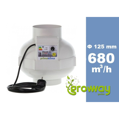 Ventilátor Prima Klima 125mm, 680 m³/h - regulace výkonu, EC motor