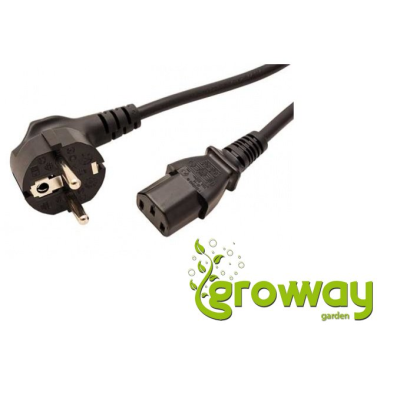 Kabel černý 2m se el. zástrčkou a IEC konektorem